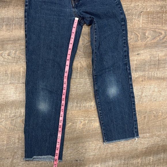 Brandy Melville/John Galt Raw Hem Cropped Straight Leg Jeans Size Medium - Picture 4 of 7